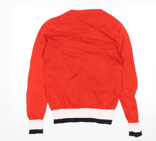 Up2Fashion Womens Red Pullover Jumper Size S