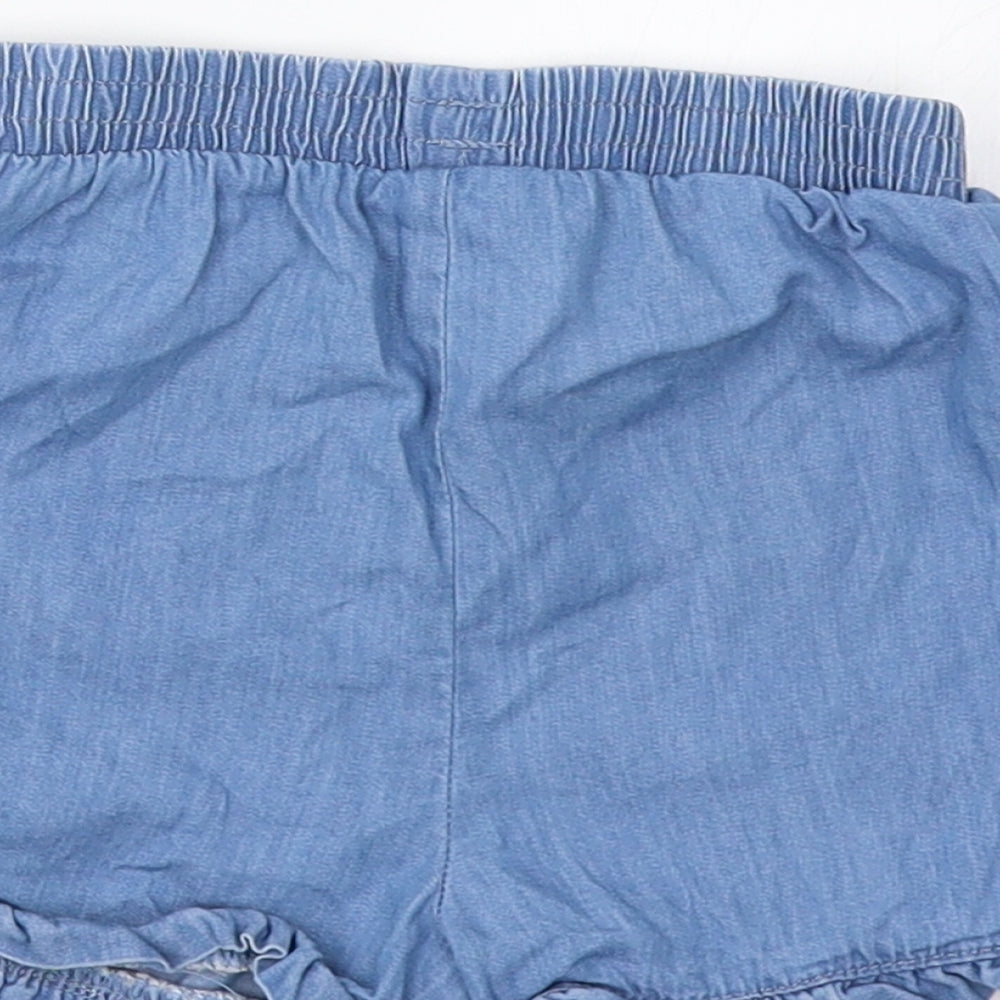 Brand and care label for Tu Baby Blue Cropped Trousers, size 12-18, Months