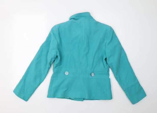 Debenhams Womens Green Overcoat Coat Size 12