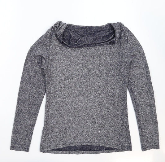 Womens UK Size S Preworn Silver Basic T-Shirt