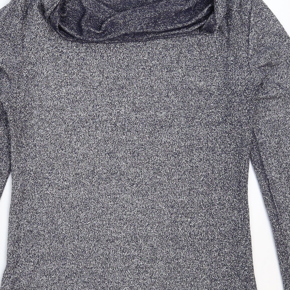 Womens UK Size S Preworn Silver Basic T-Shirt