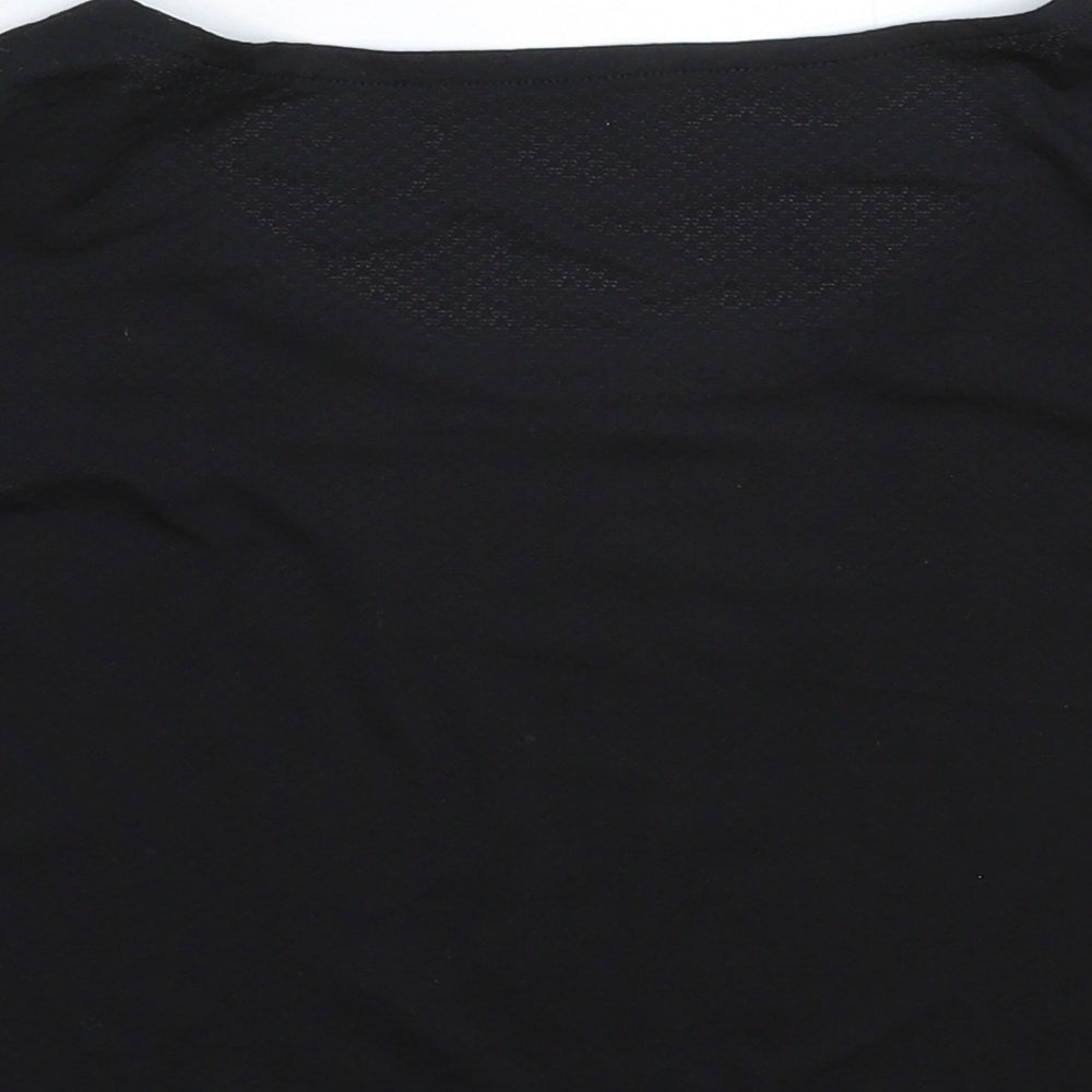 Womens UK Size S Preworn Black Cropped T-Shirt
