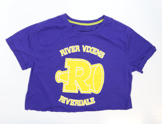 Womens UK Size L Preworn Blue Ringer T-Shirt