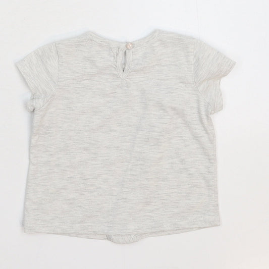 7 For All Mankind Girls Grey Basic T-Shirt Size 18-24 Months