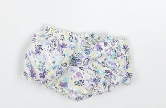 Pumpkin Patch Girls Purple Floral Cropped Trousers Size 3-6 Months