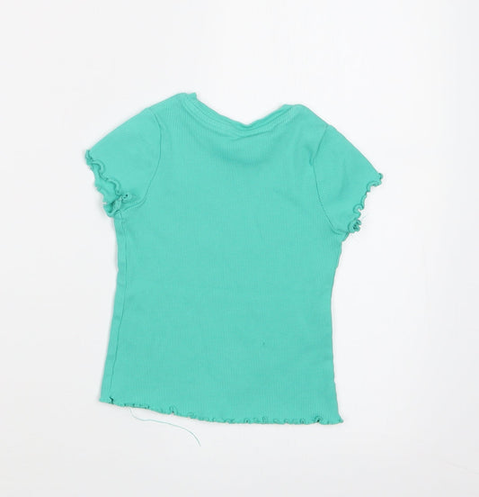 George Girls Green Basic T-Shirt Size 18-24 Months