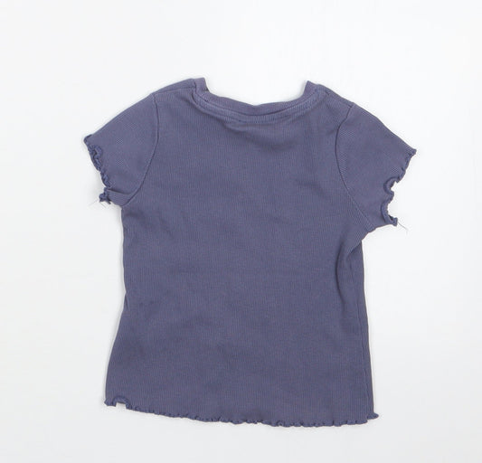 George Girls Purple Basic T-Shirt Size 18-24 Months