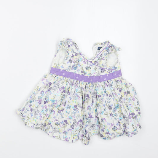 Pumpkin Patch Girls Purple Floral T-Shirt Dress Size 3-6 Months