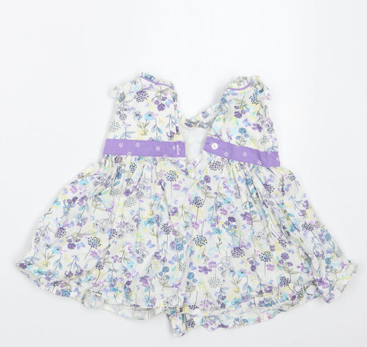 Pumpkin Patch Girls Purple Floral T-Shirt Dress Size 3-6 Months