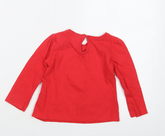 So Cute Girls Red Basic T-Shirt Size 12-18 Months - Christmas