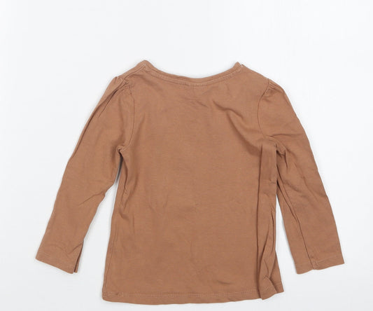 So Cute Girls Beige Basic T-Shirt Size 12-18 Months