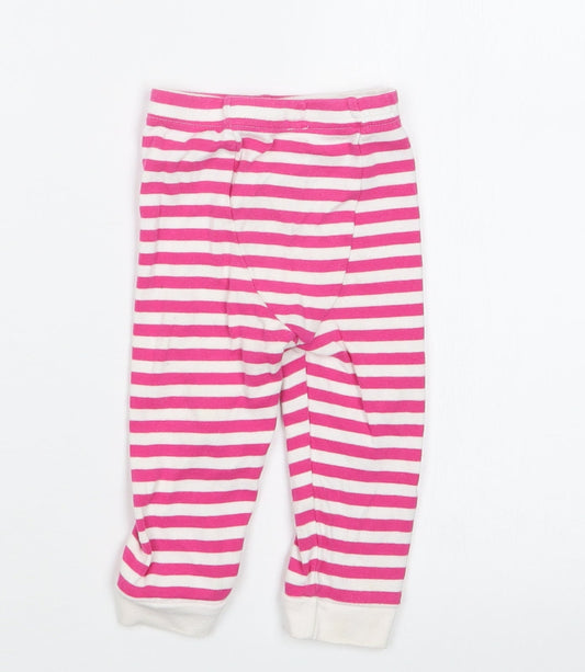 Mothercarep Girls Pink Striped Capri Trousers Size 6-9 Months