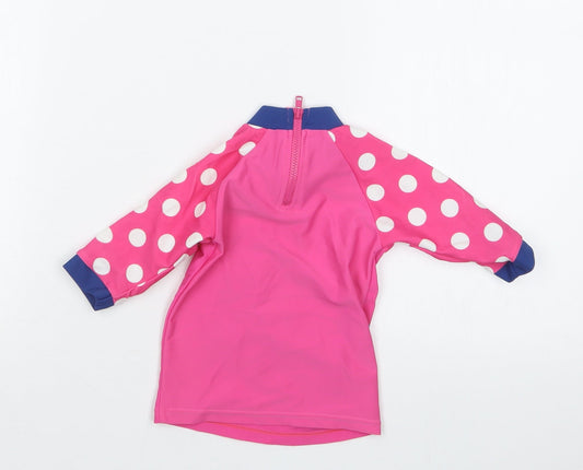 Marks and Spencer Girls Pink Geometric Basic T-Shirt Size 6-9 Months - Swimming