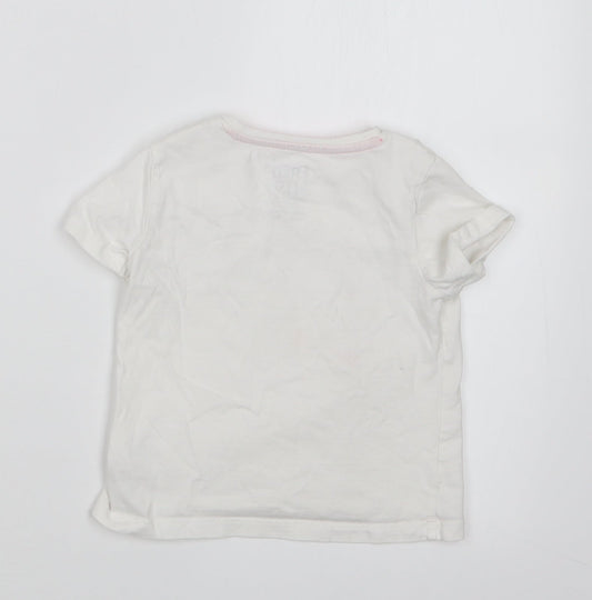 F&F Girls White Basic T-Shirt Size 18-24 Months