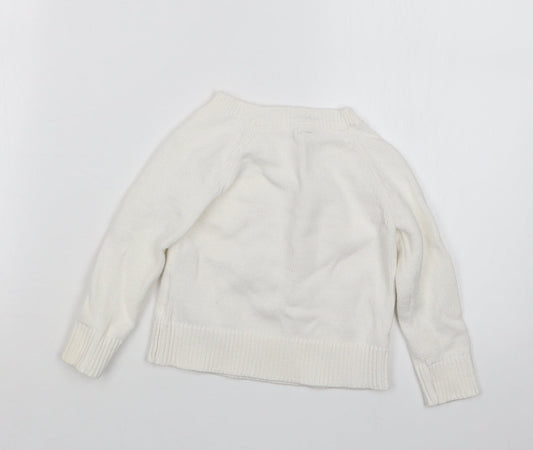 Gap Girls White Knit Pullover Jumper Size 2 Years