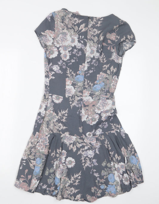 NEXT Womens Grey Floral T-Shirt Dress Size 6
