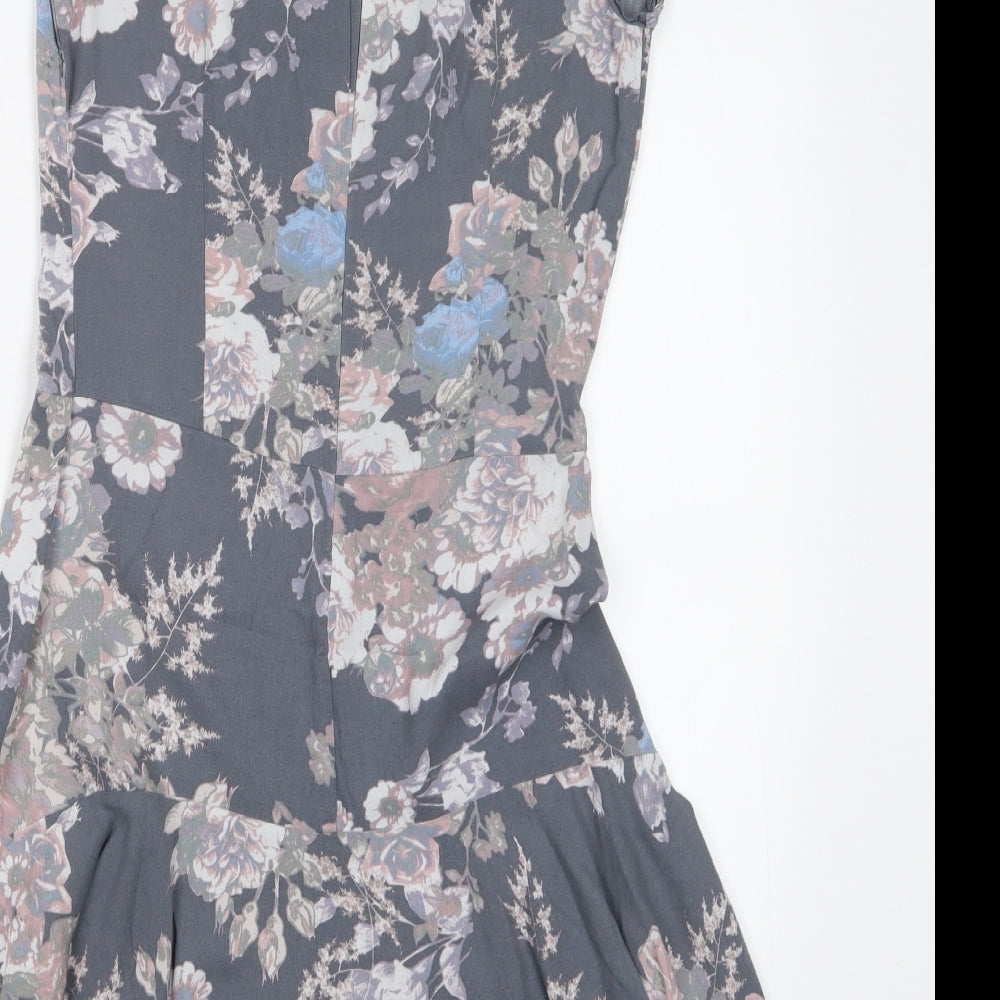 NEXT Womens Grey Floral T-Shirt Dress Size 6