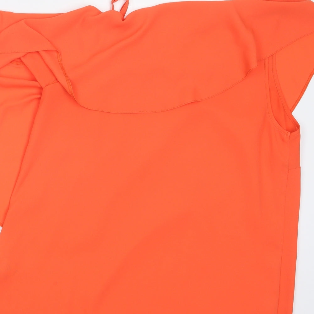 George Womens Orange Basic Blouse Size 12