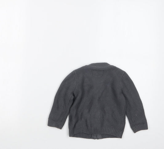 F&F Boys Grey Knit Jacket Size 3-6 Months