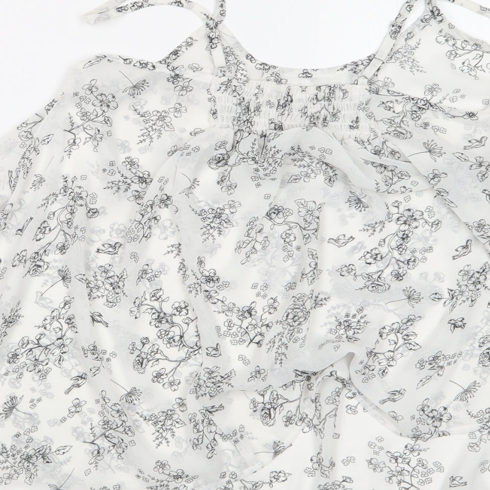 Miss Selfridge Womens Black Floral Camisole Blouse Size 8