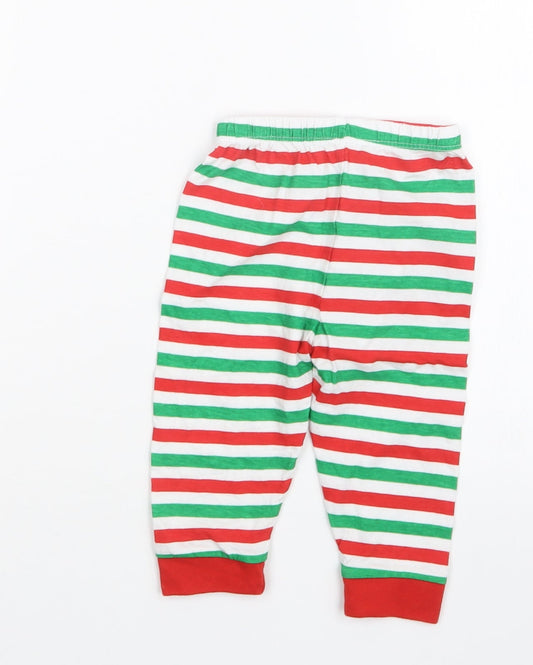 B&M Boys Red Striped Capri Pyjama Pants Size 6-9 Months - Christmas