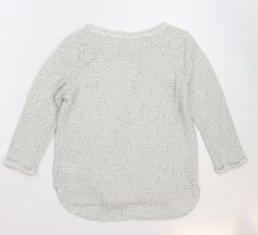 Womens UK Size XS H&M White Pullover Jumper