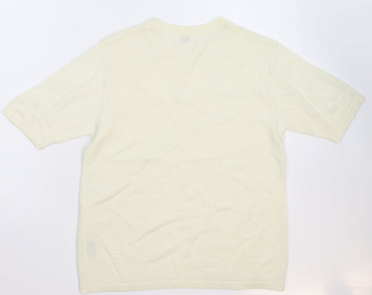 Oscar Womens White Knit Pullover Jumper Size M