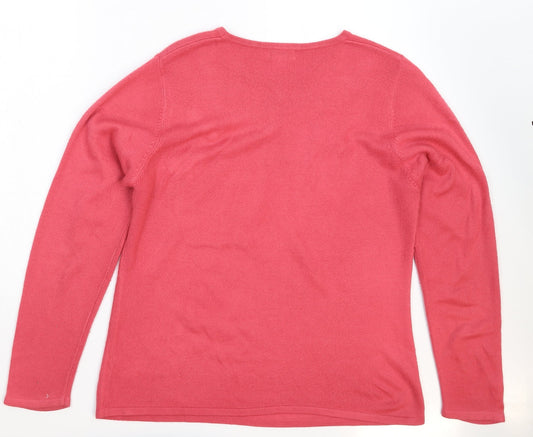 Fay Louise Womens Pink Knit Pullover Jumper Size XL