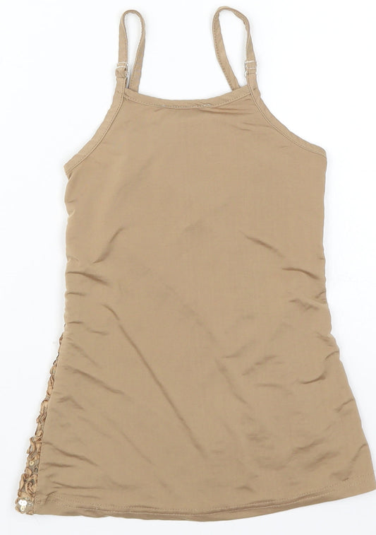 CYL Girls Beige Basic Tank Size 4 Years