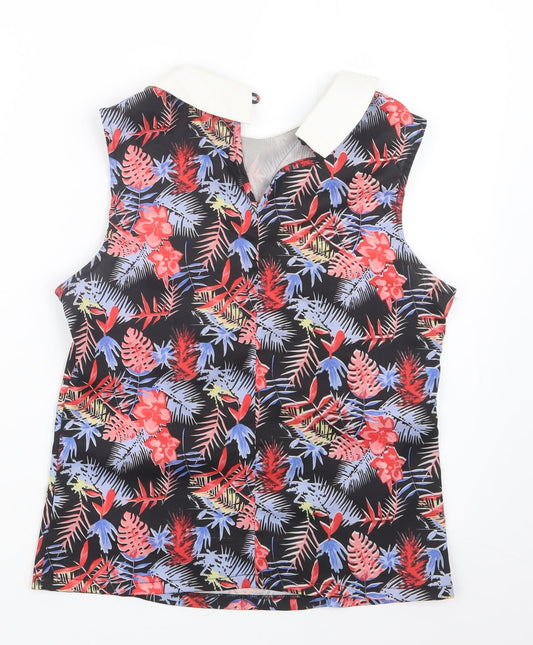 Glamorous Womens Black Floral Basic Blouse Size S