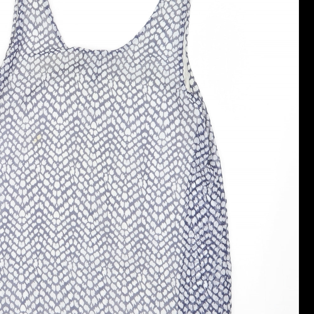 Womens UK Size S Mango Blue Basic Blouse