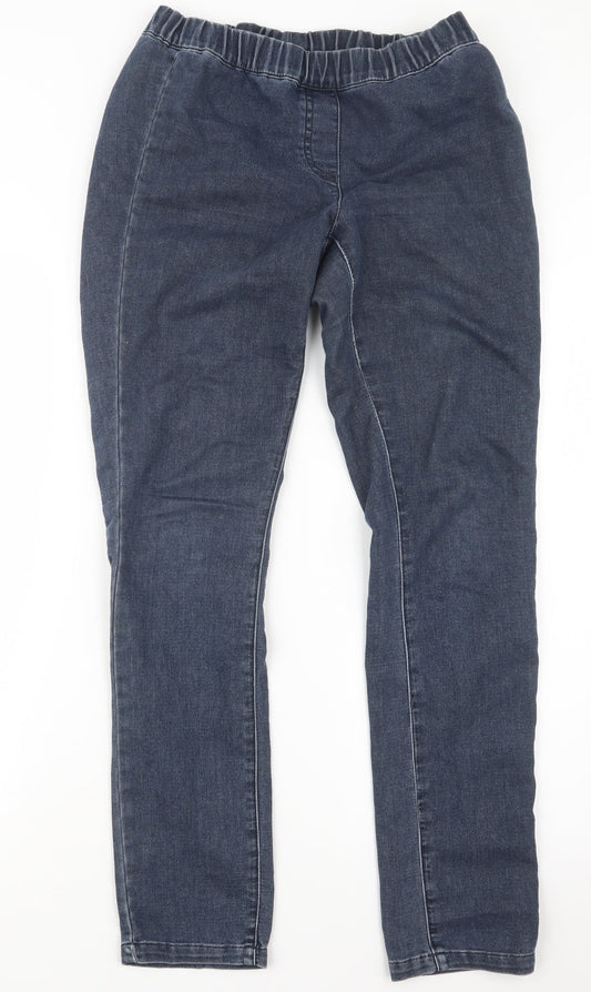 Additional front view of Miss Selfridge women’s blue denim jegging jeans, size UK 10, 29-inch leg