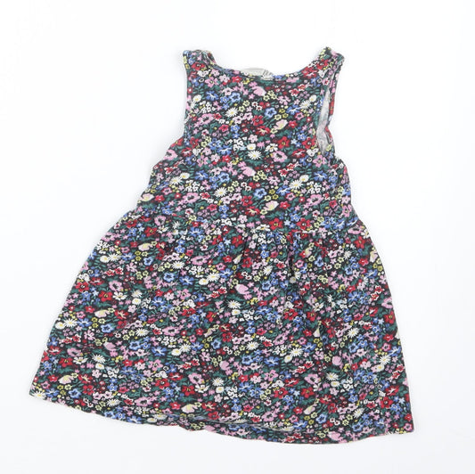 H&M Girls Black Floral A-Line Size 2 Years