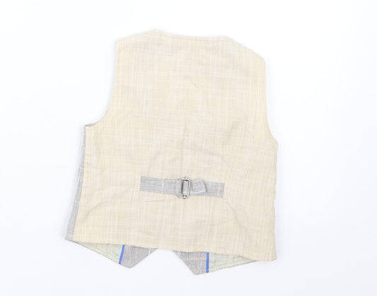 NEXT Boys Beige Check Jacket Waistcoat Size 12-18 Months