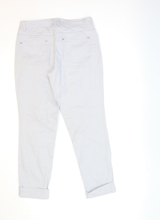 Womens UK Size 12 Up Fashion Regular Fit Chino Grey Trousers