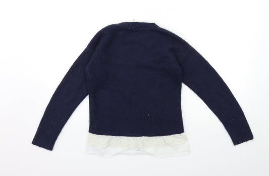 Young Dimension Girls Blue Knit Pullover Jumper Size 12 Years