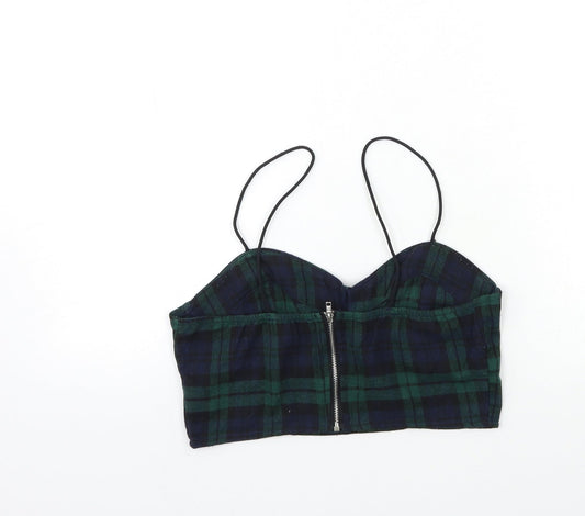 SheIn Womens Blue Check Basic Tank Size XS