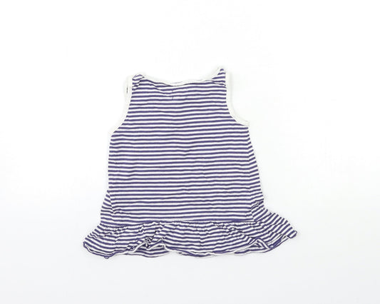F&F Girls Blue Striped Basic T-Shirt Size 2-3 Years