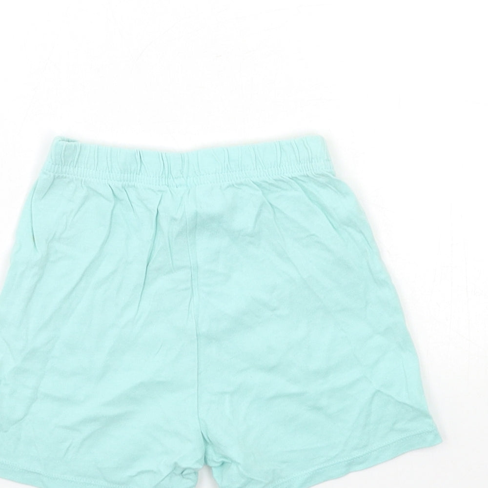 Brand and care label for George Baby Blue Cropped Trousers, size 12-18, Months
