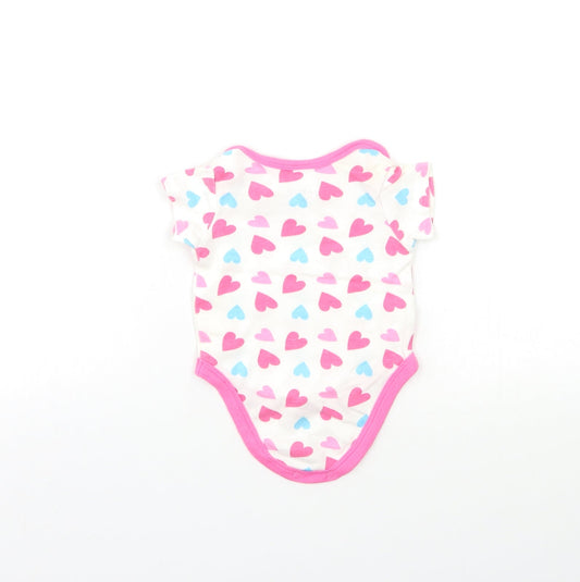 Preworn Baby White Geometric Babygrow One-Piece Size 0-3 Months
