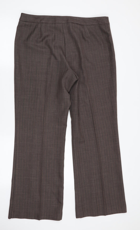 Womens UK Size 10 M&S Regular Fit Brown Trousers