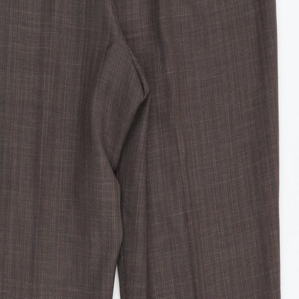 Womens UK Size 10 M&S Regular Fit Brown Trousers