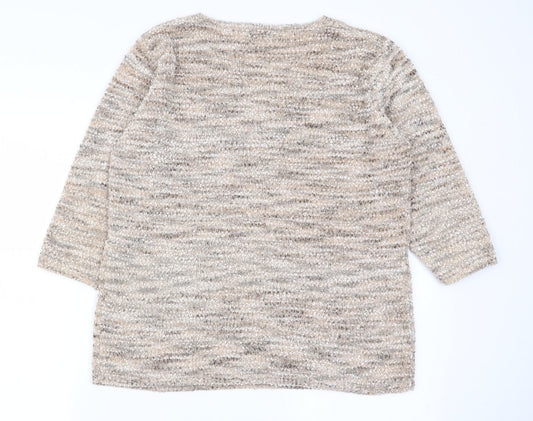 Womens UK Size M BM Beige Pullover Jumper