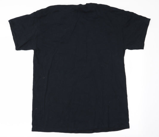 Mens UK Size L Gildan Black T-Shirt