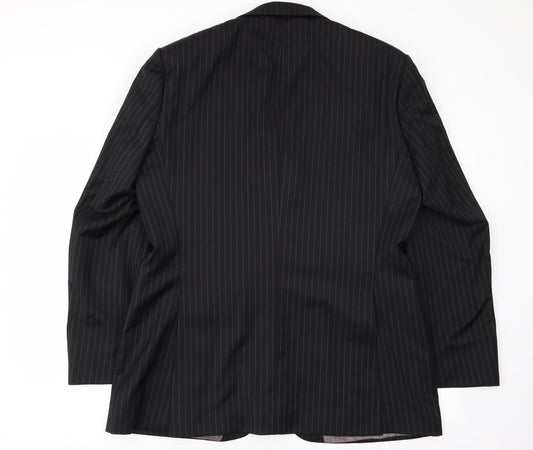 Studio Mens Black Striped Jacket Blazer Size 42