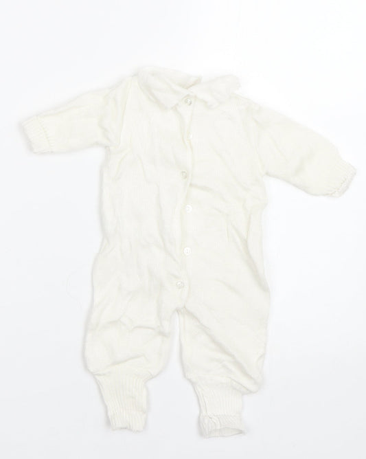 Ladybird Baby White Coverall One-Piece Size 0-3 Months - newborn