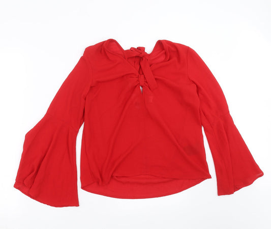 Womens UK Size 8 Divided by H&M Red Basic Blouse