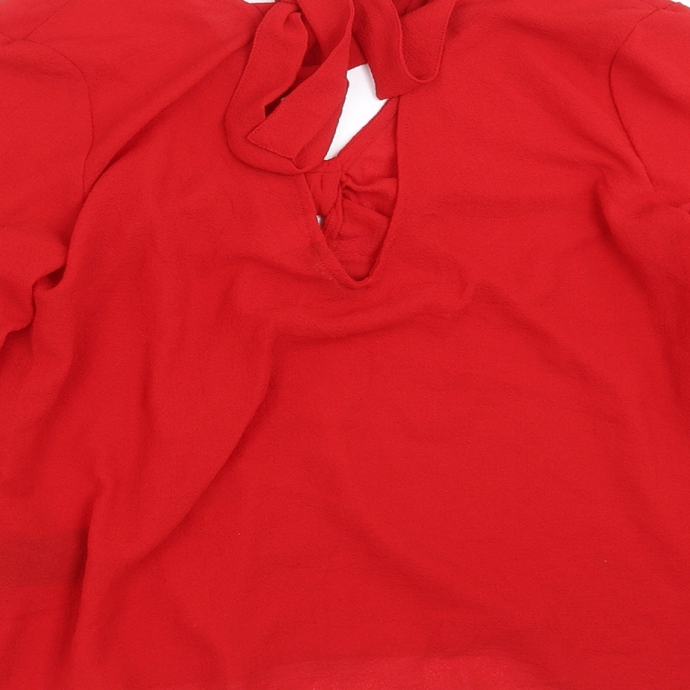 Womens UK Size 8 Divided by H&M Red Basic Blouse