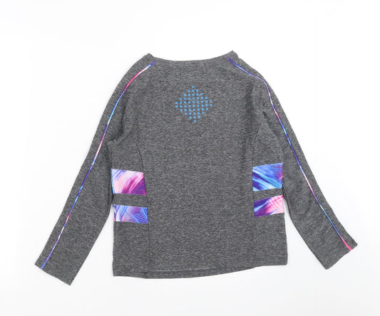 NEXT Girls Grey Basic T-Shirt Size 9 Years - active wear