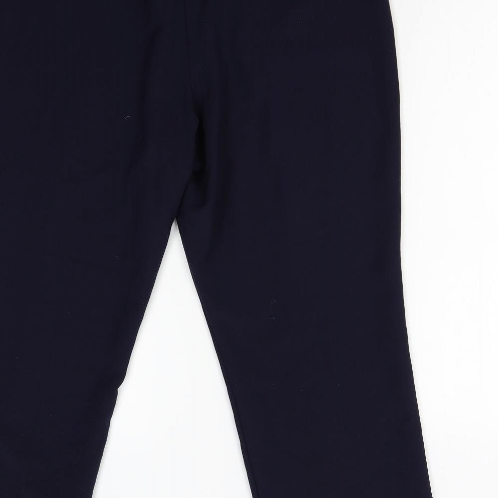 Classic Womens Blue Trousers Size 14 L24 in - Comfort Plus